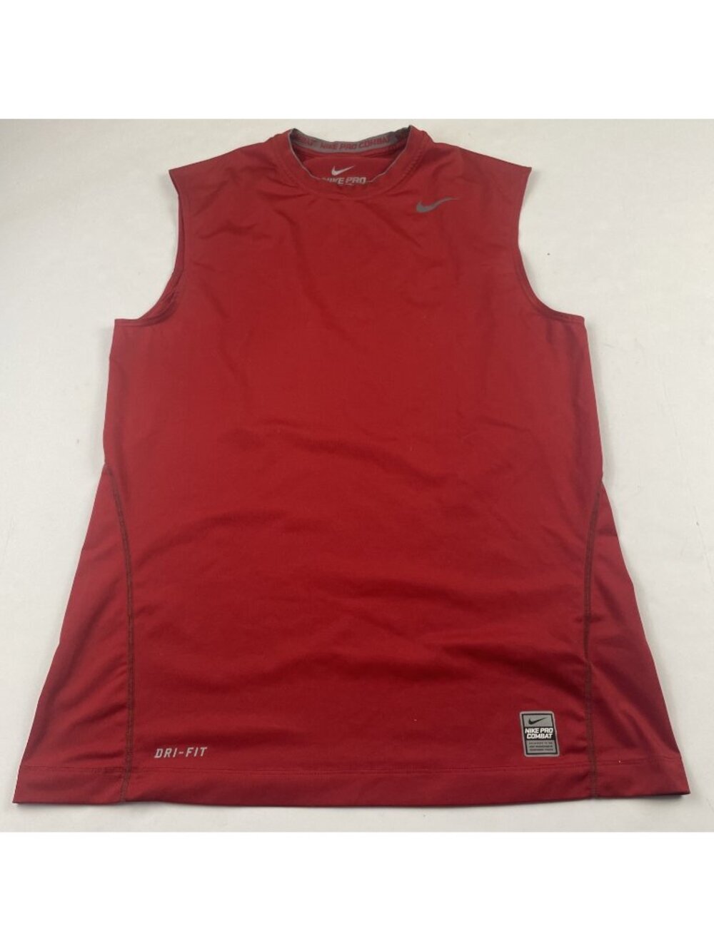 Nike Pro Combat Tank Top Shirt Men's M Red Dri-Fit Fitted Sleeveless Stretch